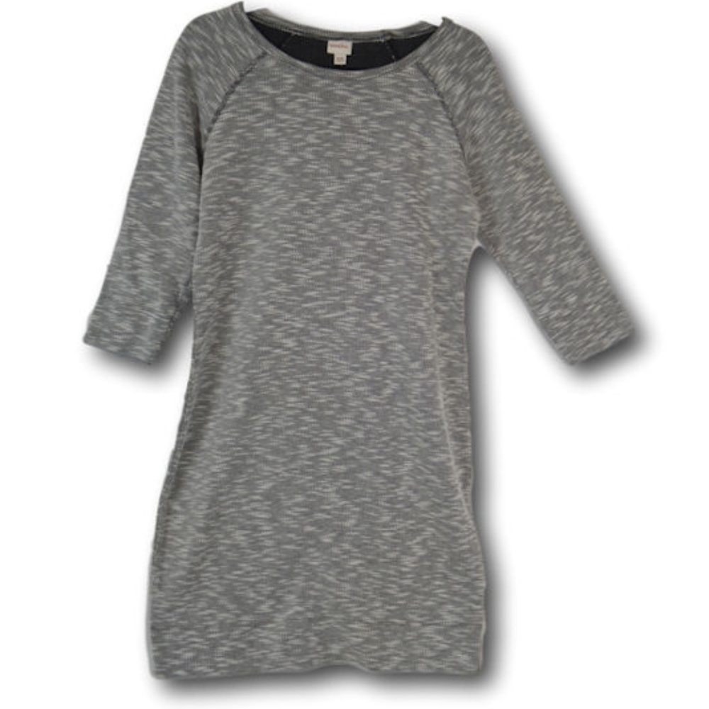 Womens Merona Grey Long Sleeve Shift Knit Dress Size:M